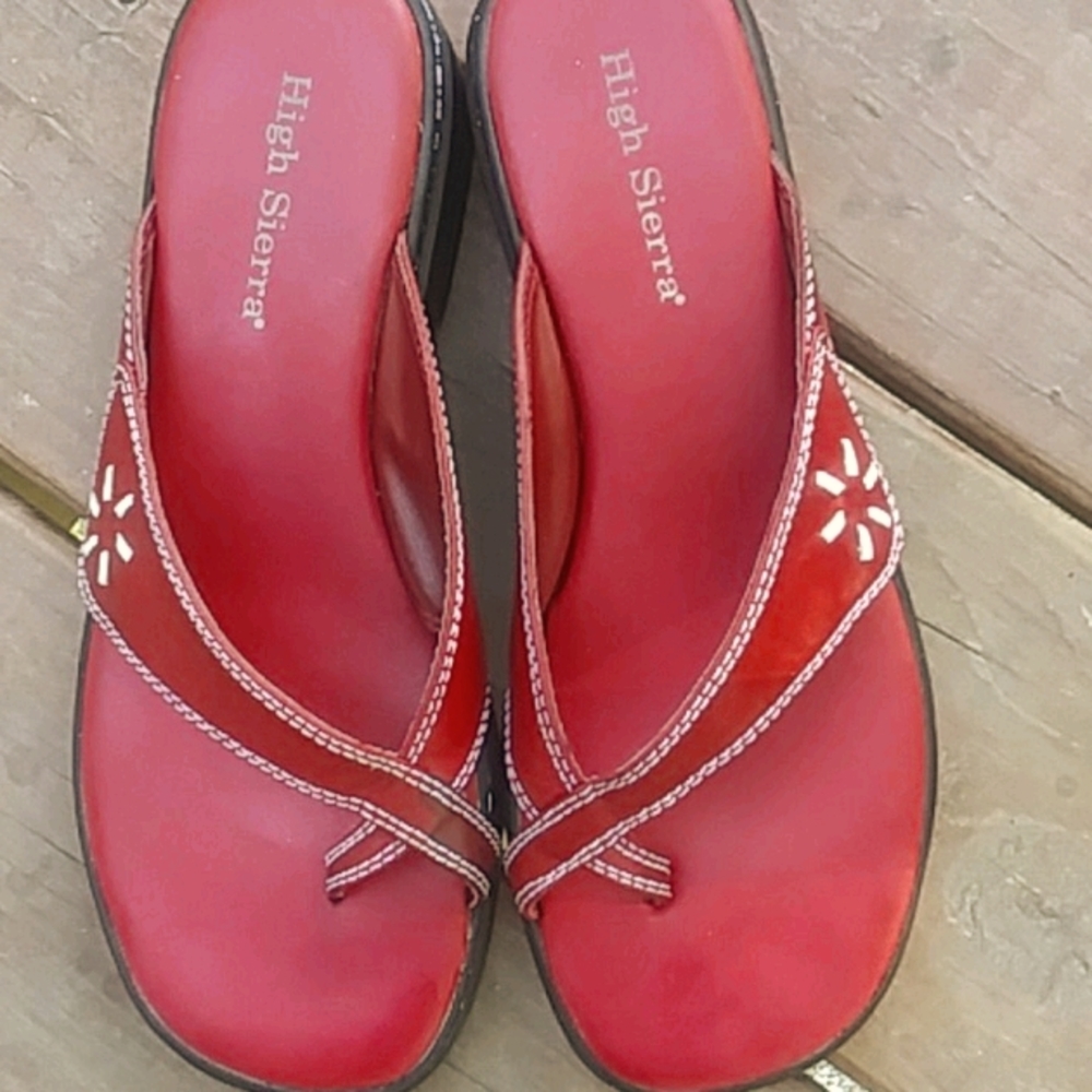 High Sierra red leather sandals 8.5 W